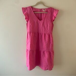 Goodthreads Linen Cotton Tiered Pink Dress